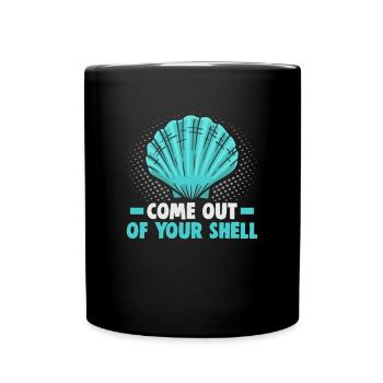 Strandurlaub am Meer Design Strandmotiv - Tasse einfarbig - Schwarz - Vorne