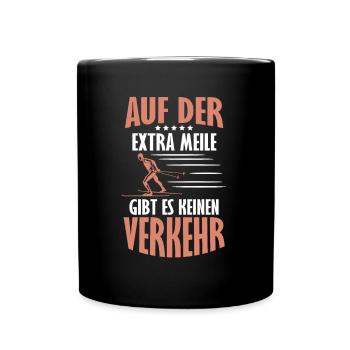 Langläufer Extra Meile Biathlon Skilangläufer - Tasse einfarbig - Schwarz - Vorne