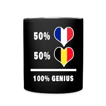 La France et la Belgique génie / cadeau - Mug uni - noir - Devant