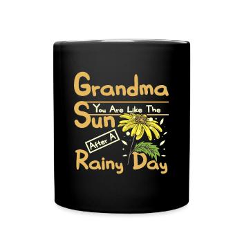 Grandma like the sun after a rainy day - Tasse einfarbig - Schwarz - Vorne
