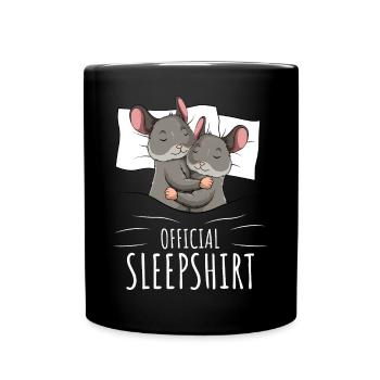 Chinchilla Schlafshirt - Tasse einfarbig - Schwarz - Vorne
