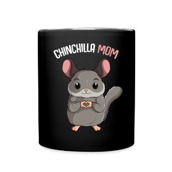 Chinchilla Mama Mom Nagetier Frauen - Tasse einfarbig - Schwarz - Vorne