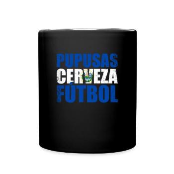Pupusas cerveza futbol, el salvador - Full Colour Mug - black - Front