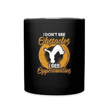 Siehe Hindernisse Run Jump Flip Freerunning - Tasse einfarbig - Schwarz - Vorne