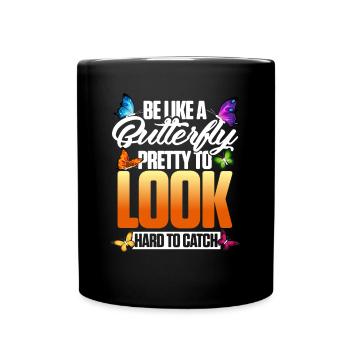 Butterfly Meme Design for Butterfly Love - Full Colour Mug - black - Front