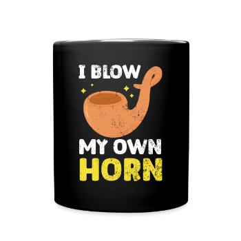 Ich blase mein eigenes Horn Rosch Haschana Jüdisches Neujahr - Tasse einfarbig - Schwarz - Vorne