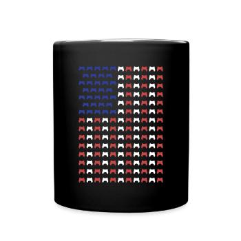 Gaming USA Flagge Nerd Spieler Gamer Videospiel - Tasse einfarbig - Schwarz - Vorne