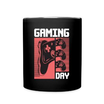 Gaming Day Nerd Spieler Gamer Videospiel - Tasse einfarbig - Schwarz - Vorne