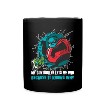 Gaming My Controller Lets Me Win Videospiel Gamer - Tasse einfarbig - Schwarz - Vorne