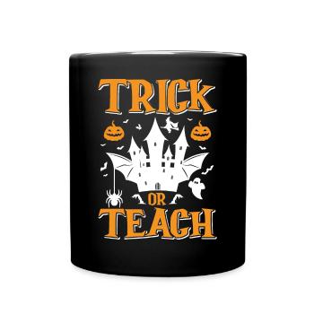 Douce ou aigre Halloween Citrouille Sorcière Chauve-souris - Mug uni - noir - Devant