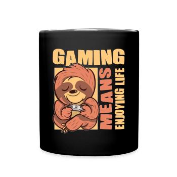 Jouer signifie profiter de la vie Nerd Gamer Jeu vidéo - Mug uni - noir - Devant