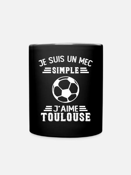 Je Suis Un Mec Simple J'aime Toulouse Supporter - Mug uni - noir