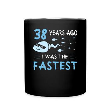 Il y a 38 ans, j’étais le 38e anniversaire le plus rapide - Mug uni - noir - Devant