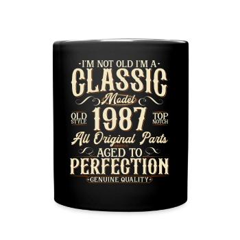 1987 Jahrgang geboren Vintage Geburtstag Geschenk - Tasse einfarbig - Schwarz - Vorne
