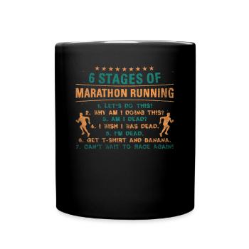 6 étapes de marathon Course Drôle de marathon - Mug uni - noir - Devant