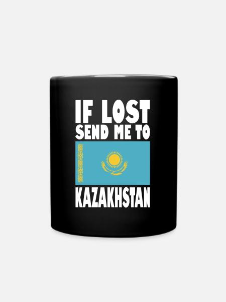 Kasachstan Flagge Spruch - Tasse einfarbig - Schwarz