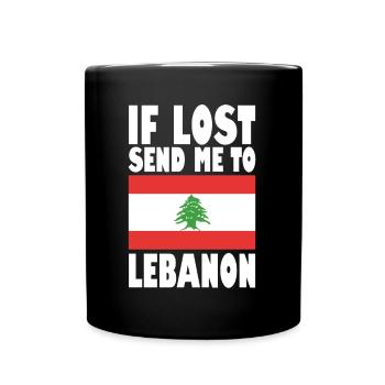 Lebanon Flag Saying - Full Colour Mug - black - Front