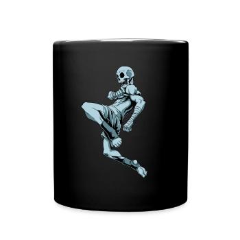 Flying Knee Skeleton - Muay Thai Skeleton - Tasse einfarbig - Schwarz - Vorne
