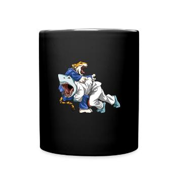 Ground Shark Jiu Jitsu - Brasilianisches Jiu Jitsu - Tasse einfarbig - Schwarz - Vorne