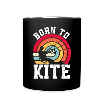 Kitesurfen Kitesurf Kitesurfer Kiteboard - Tasse einfarbig - Schwarz - Vorne