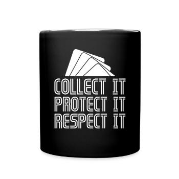 Les cartes à collectionner le collectent le protègent le respectent - Mug uni - noir - Devant