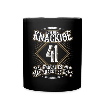 41. Geburtstag Lustig Geschenk - Tasse einfarbig - Schwarz - Vorne