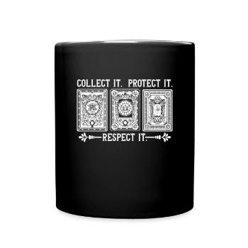 Les cartes à collectionner le collectent le protègent le respectent - Mug uni - noir - Devant