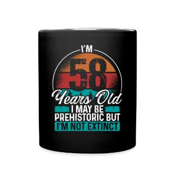 58 Birthday Idea Men Birthdays Funny 58 Year Old - Full Colour Mug - black - Front
