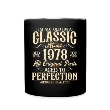 1978 Vintage Born Vintage Birthday Gift - Full Colour Mug - black - Front