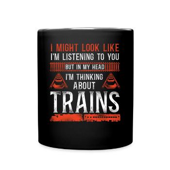 Freight Diesel Train Driver - Full Colour Mug - black - Front