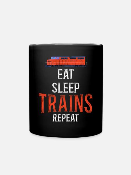 Freight Diesel Train Driver - Full Colour Mug - black
