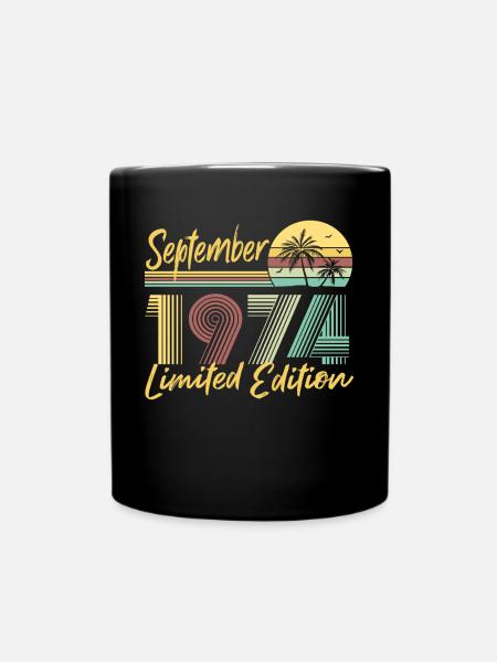 Septembre 1974 Cadeau d’anniversaire en édition limitée - Mug uni - noir