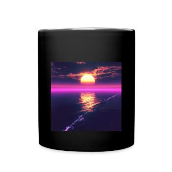 Sunset Retro - Full Colour Mug - black - Front