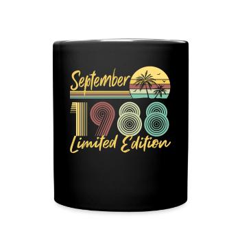 Septembre 1988 Cadeau d’anniversaire en édition limitée - Mug uni - noir - Devant