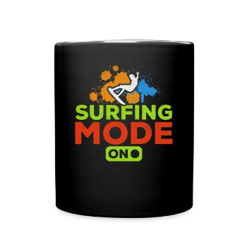 Sports nautiques Surfeur d’eau Mode surf sur planche de surf - Mug uni - noir - Devant