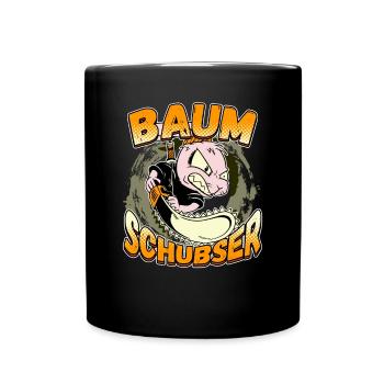 Baumschubser Forstwirt Geschenk Holzfäller - Tasse einfarbig - Schwarz - Vorne
