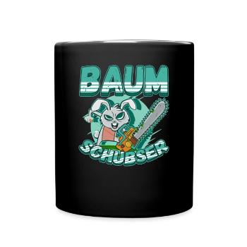 Baumschubser Forstwirt Geschenk Holzfäller - Tasse einfarbig - Schwarz - Vorne