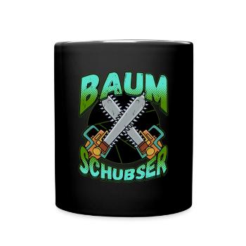 Baumschubser Forstwirt Geschenk Holzfäller - Tasse einfarbig - Schwarz - Vorne