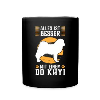 Alles ist besser mit einem Do Khyi Tibetdogge - Tasse einfarbig - Schwarz - Vorne