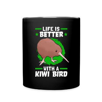 Life is better with a kiwi bird - Full Colour Mug - black - Front