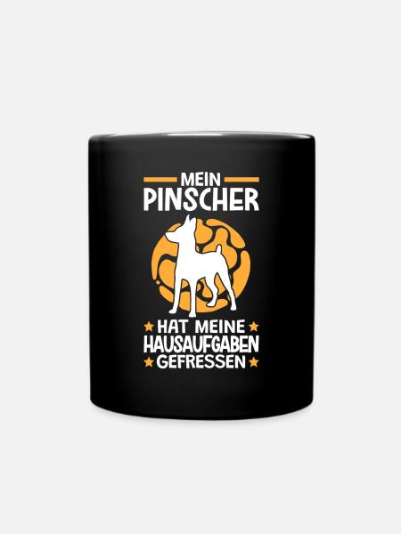 Zwergpinscher Hausaufgaben fressen Pinscher - Tasse einfarbig - Schwarz