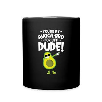 Avocado Design für Vegetarier und Veganer - Tasse einfarbig - Schwarz - Vorne