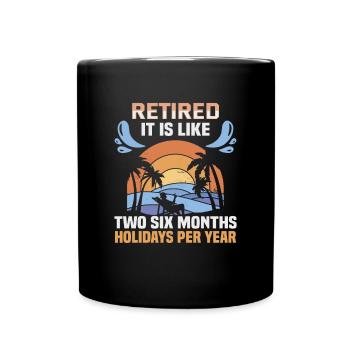Retirement Gift idea Pensioner Work colleague - Full Colour Mug - black - Front