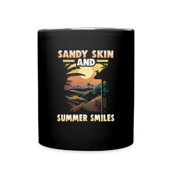 Beach holiday by the sea Design beach motif - Full Colour Mug - black - Front