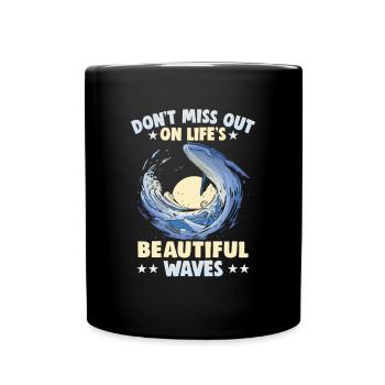 Beach holiday by the sea Design beach motif - Full Colour Mug - black - Front