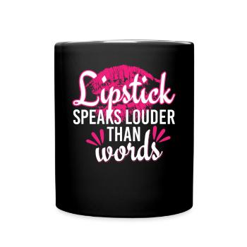 Put Your Lipstick On And Hustle - Full Colour Mug - black - Front