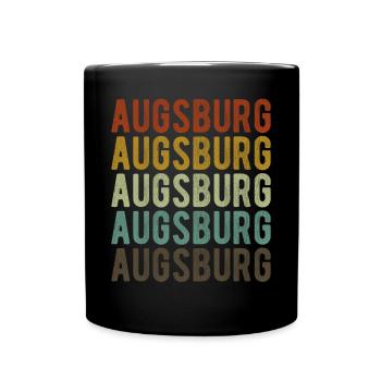 Augsburg Stadt Retro Vintage - Tasse einfarbig - Schwarz - Vorne