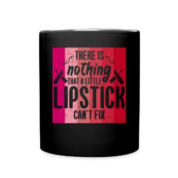 Lipstick Makes Everything Better - Full Colour Mug - black - Front