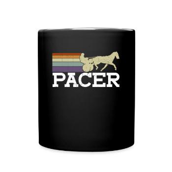 Pacer - Pferderennen Trabrennen Pferd - Tasse einfarbig - Schwarz - Vorne