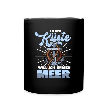 Meer Strand Nordsee Ostsee Norddeutsch - Tasse einfarbig - Schwarz - Vorne